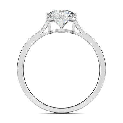 1.0 Ct Round D- VVS Lab Grown Diamond Hidden Halo Engagement Ring