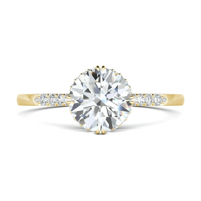 1.0 Ct Round D- VVS Lab Grown Diamond Hidden Halo Engagement Ring