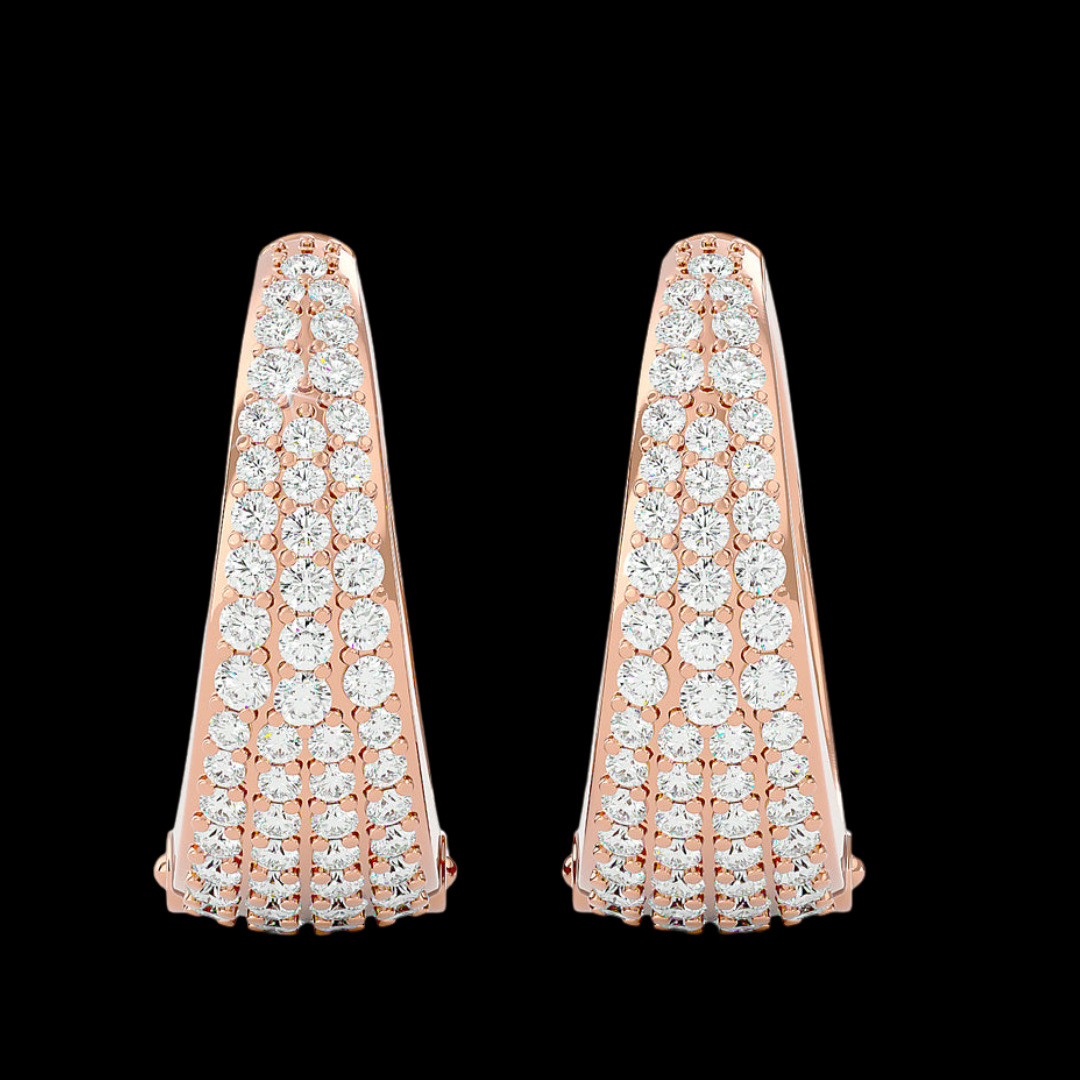 Round Cut VVS Moissanite Diamond Hook Elegant Women's Errings