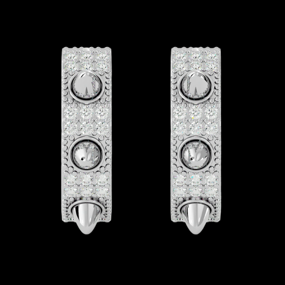 Fully Iced Out VVS Moissanite Diamond Throne Forked Women's Erring
