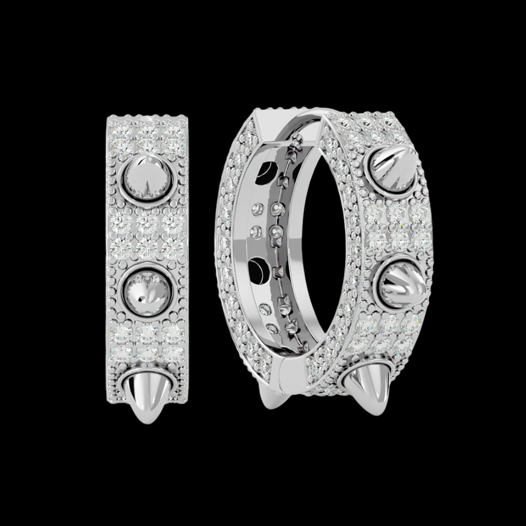 Fully Iced Out VVS Moissanite Diamond Throne Forked Women's Erring