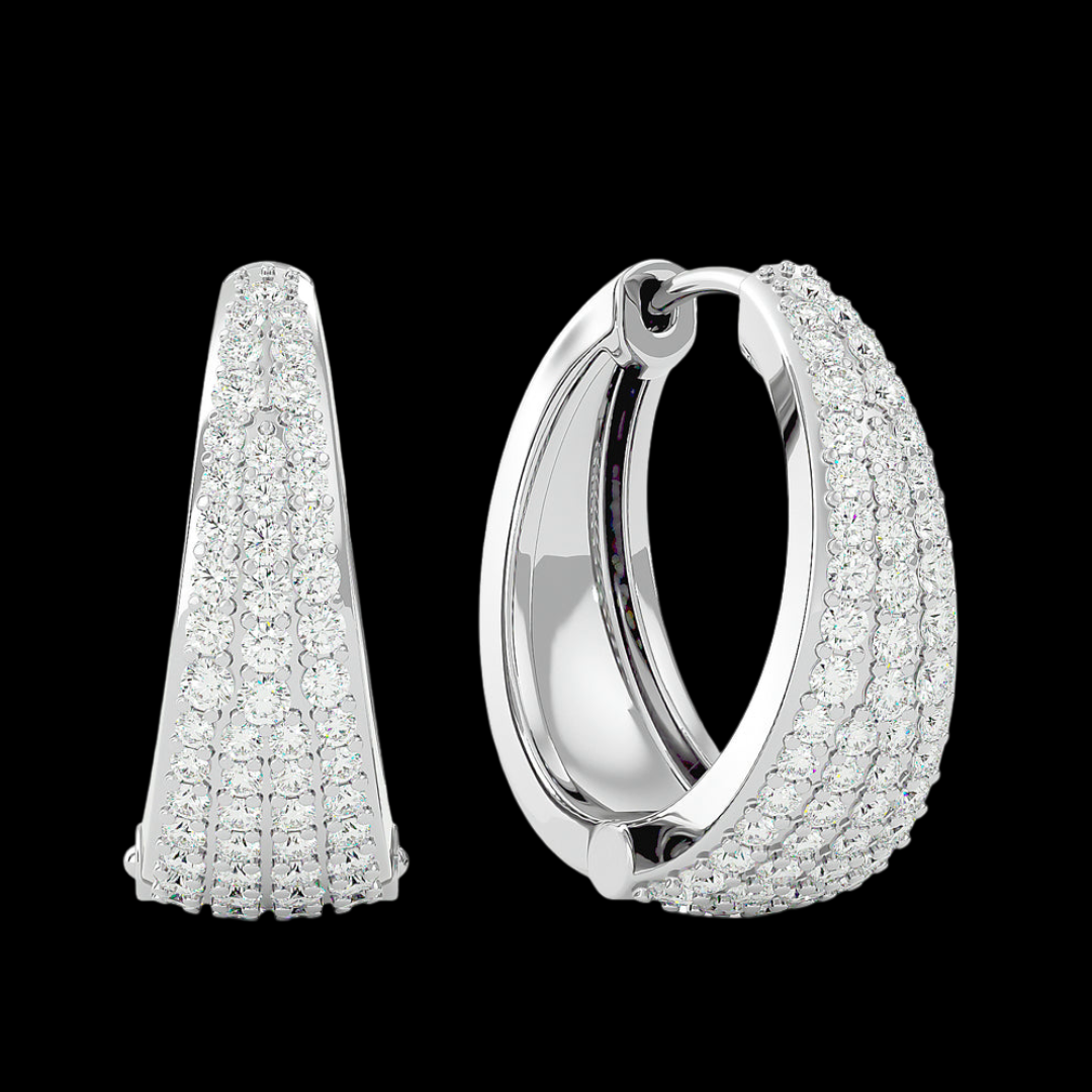 Round Cut VVS Moissanite Diamond Hook Elegant Women's Errings