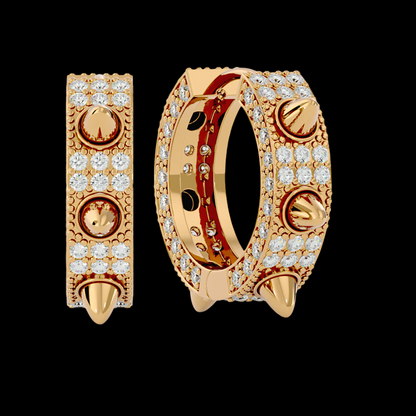 Fully Iced Out VVS Moissanite Diamond Throne Forked Women's Erring