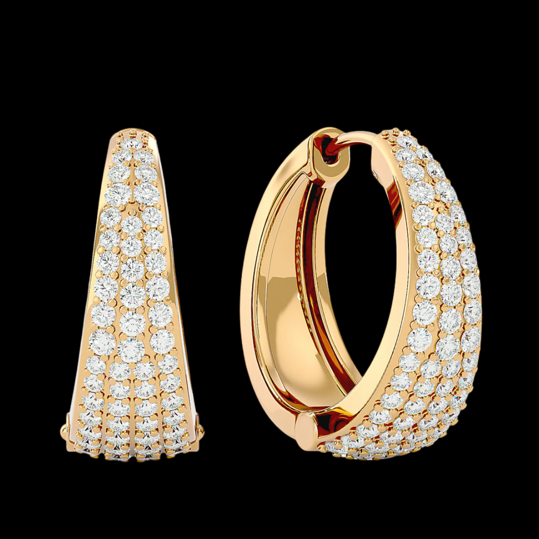 Round Cut VVS Moissanite Diamond Hook Elegant Women's Errings