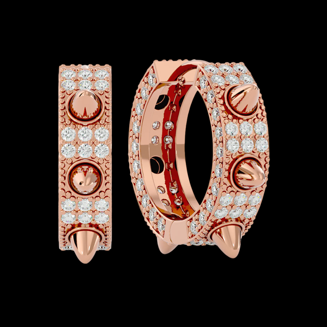Fully Iced Out VVS Moissanite Diamond Throne Forked Women's Erring