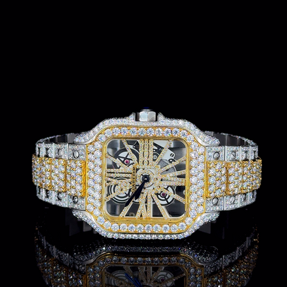 Cartier Two-Tone with Skeleton Dial Moissanite Diamond Watch