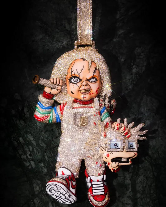 Iced Out Moissanite VVS Diamond 925 Silver Chucky Horror Custom Pendant