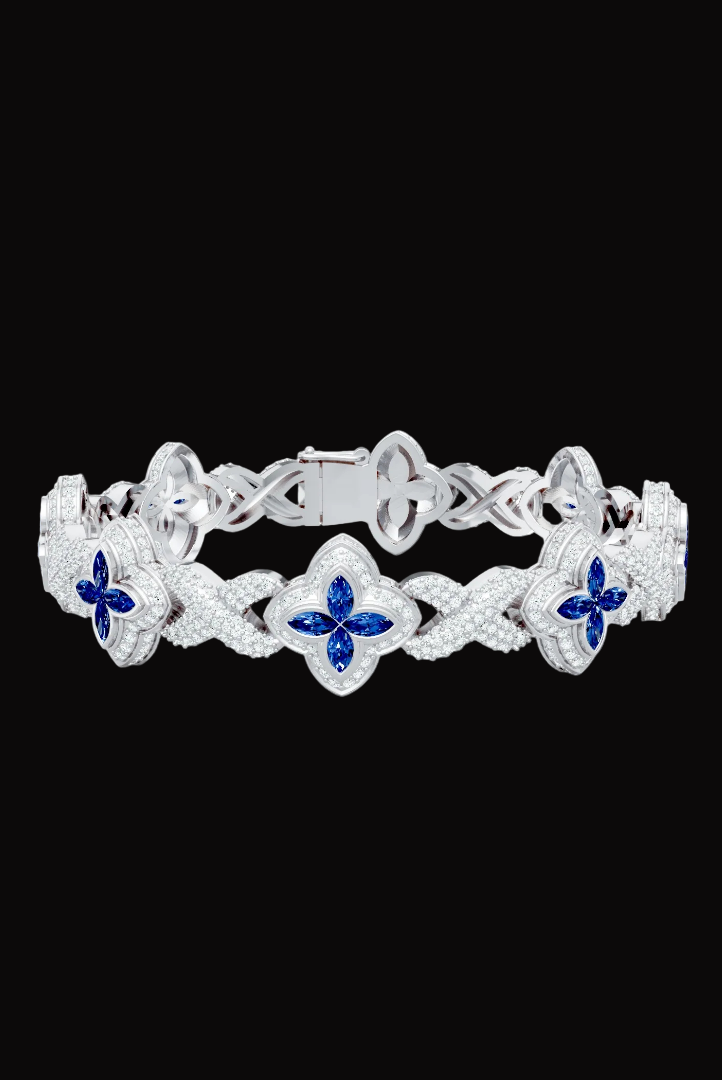 Luxury Blue Candy Enfinity Moissanite VVS Diamond Bracelet