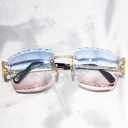 Title: Iced Out Stainless Steel Handmade Setting VVS Moissanite Diamond Glasses