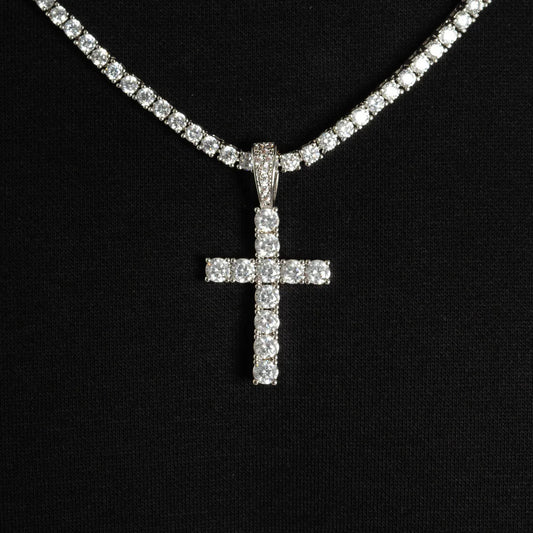 Iced Out Moissanite VVS Diamond Cross Pendant