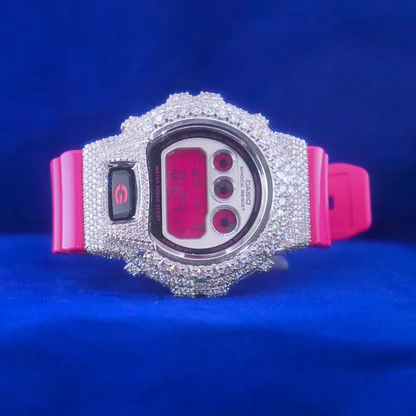 Blinged-Out G-Shock with Full White Case Moissanite Diamond Watch