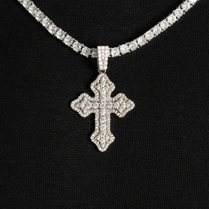 Iced Out Moissanite VVS Diamonds Studded Design Cross Pendant