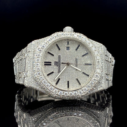 Luxury AP Silver Dial Watch with Date Function