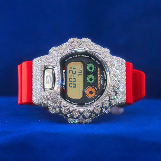 Blinged-Out G-Shock with Full White Unique Case Moissanite Diamond Watch