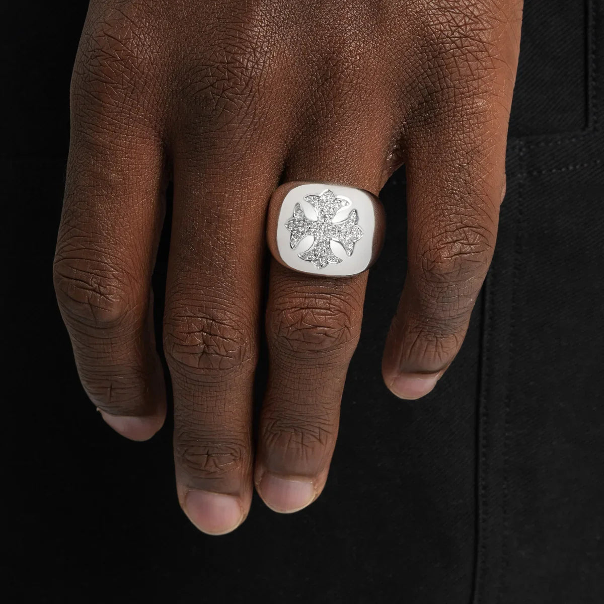 Moissanite VVS Round Cut Diamond Cross Symbolic Luxury Ring