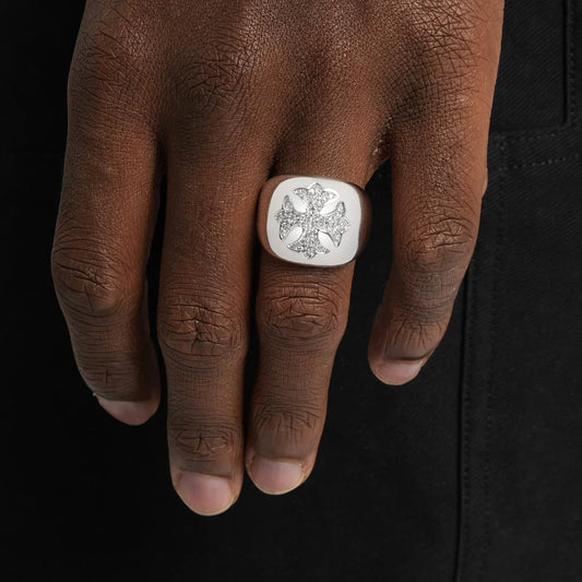 Moissanite VVS Round Cut Diamond Cross Symbolic Luxury Ring