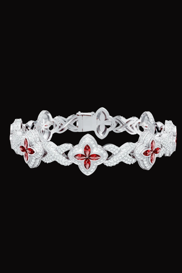 Moissanite VVS Diamond Pink Candy Enfinity Link Women's Beautiful Bracelet