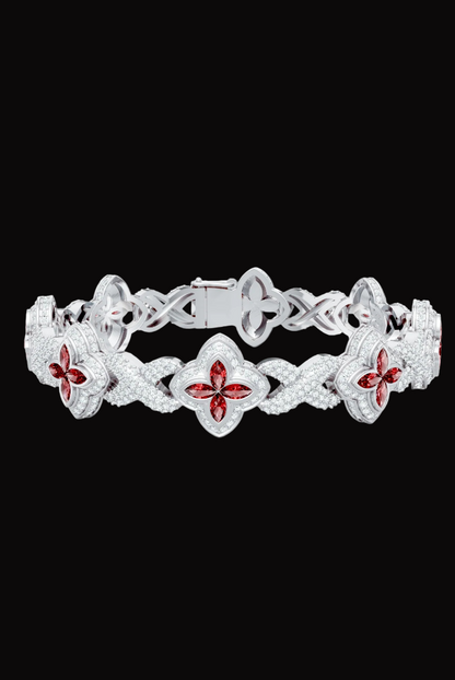 Moissanite VVS Diamond Pink Candy Enfinity Link Women's Beautiful Bracelet