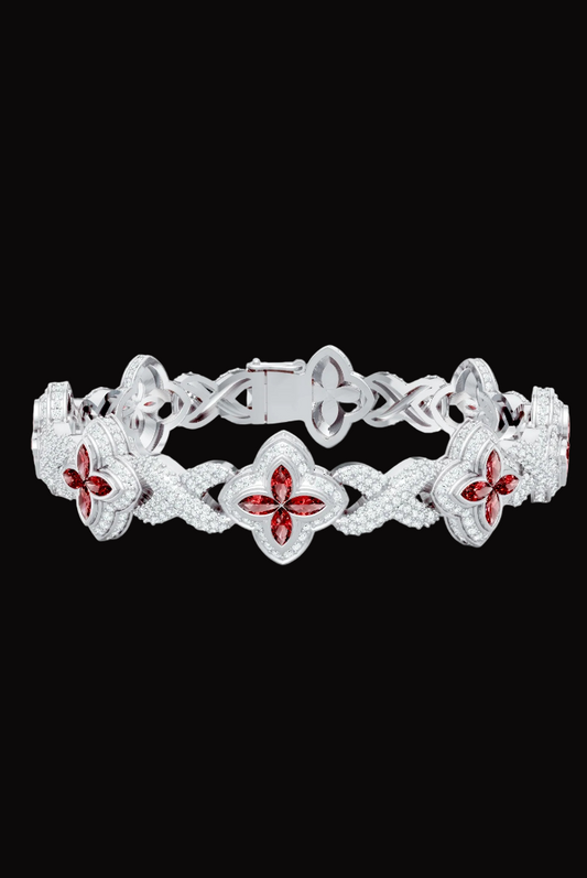 Moissanite VVS Diamond Pink Candy Enfinity Link Women's Beautiful Bracelet