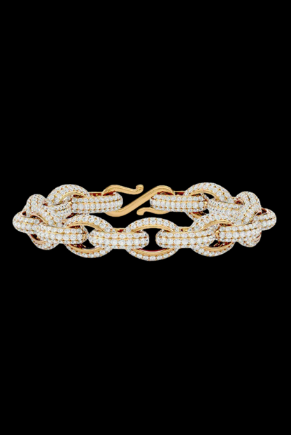 Custom Iced VVS Moissanite Prong Chain Link Bracelet