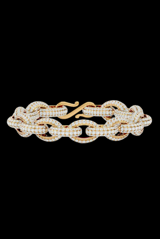 Custom Iced VVS Moissanite Prong Chain Link Bracelet