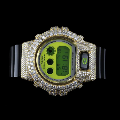 Luxury G-Shock with Full Yellow Case Moissanite Diamond Watch