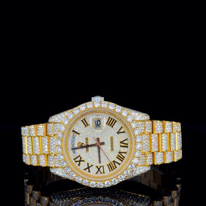 Rolex Two-Tone Oyster Bracelet Roman Dial Moissanite Diamond Luxury Watch