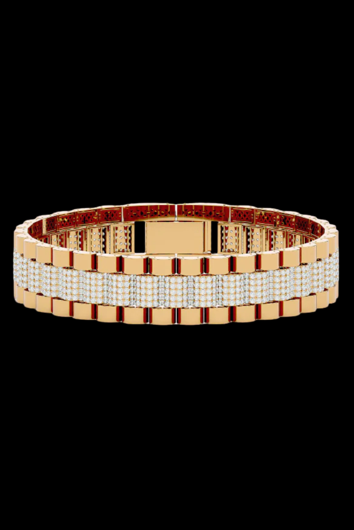 Round Drip Link Custom VVS Moissanite Diamond Bracelet