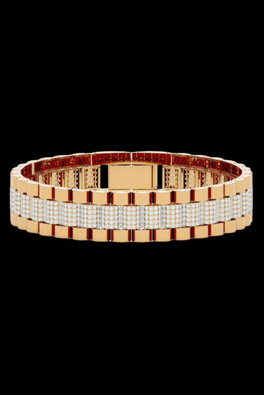 Round Drip Link Custom VVS Moissanite Diamond Bracelet