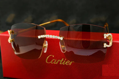 Iced-Out Men Sunglasses with VVS Moissanite Diamond