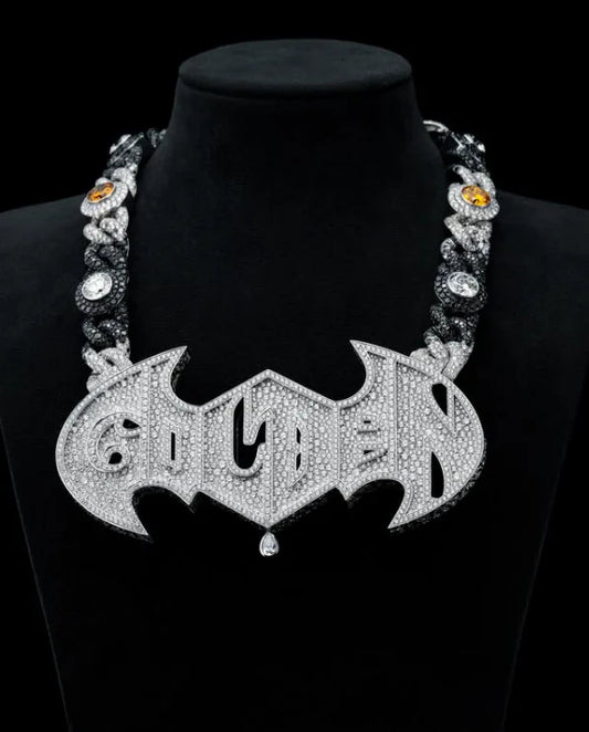 Moissanite VVS Diamond Luxury Custom Name Iced Out Bat Pendant