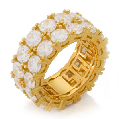 Moissanite VVS Round Cut Diamond Double Band Luxury Ring
