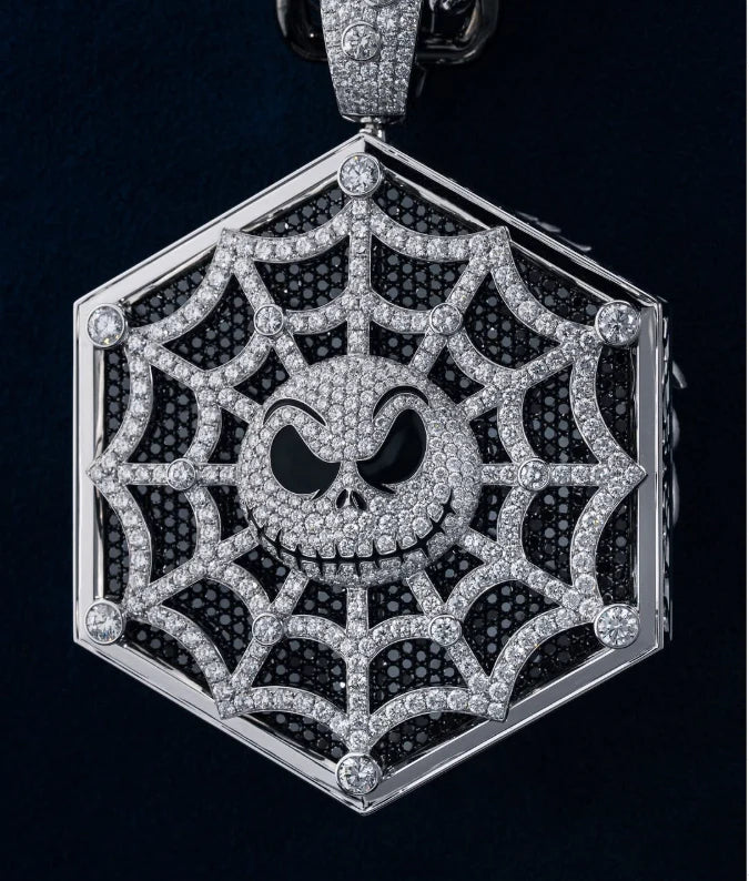 Moissanite VVS Diamonds Sterling Silver Spider Web Custom Pendant
