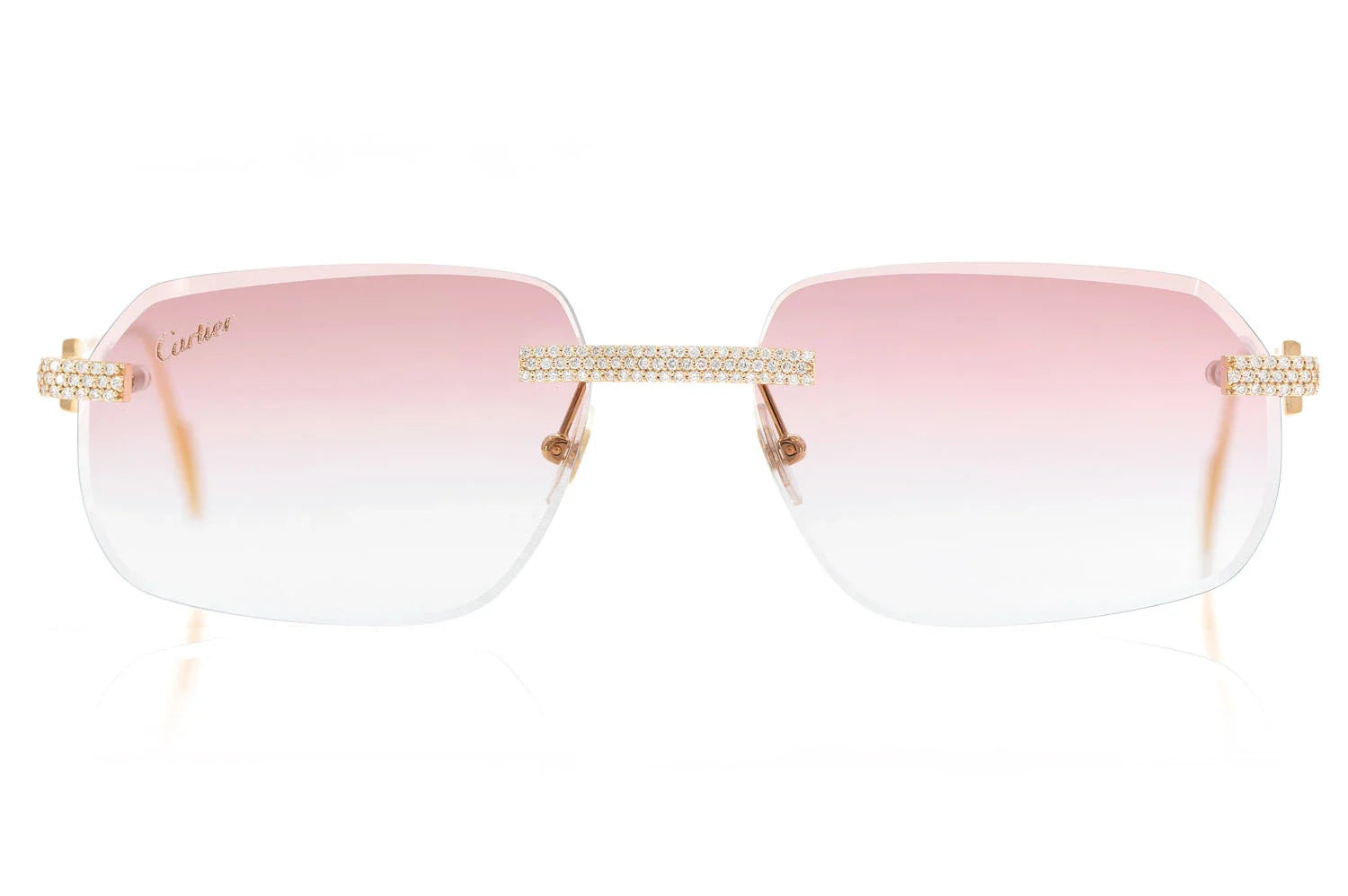 Luxury Women Sunglasses Popular Rimless Diamonds Completely Iced Out Luxurious Men Designer Sunglasses