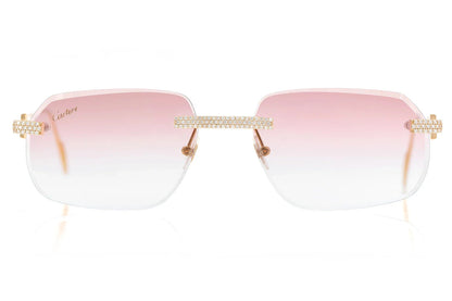 Luxury Women Sunglasses Popular Rimless Diamonds Completely Iced Out Luxurious Men Designer Sunglasses