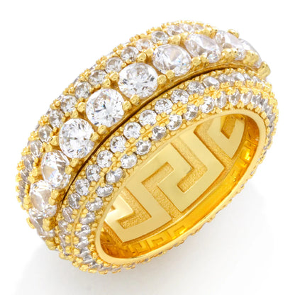 Luxury Iced Out Moissanite VVS Round Diamond Band Ring
