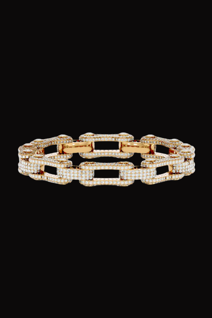 Moissanite VVS Diamond Round Chain Type Link Bracelet