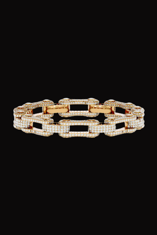 Moissanite VVS Diamond Round Chain Type Link Bracelet