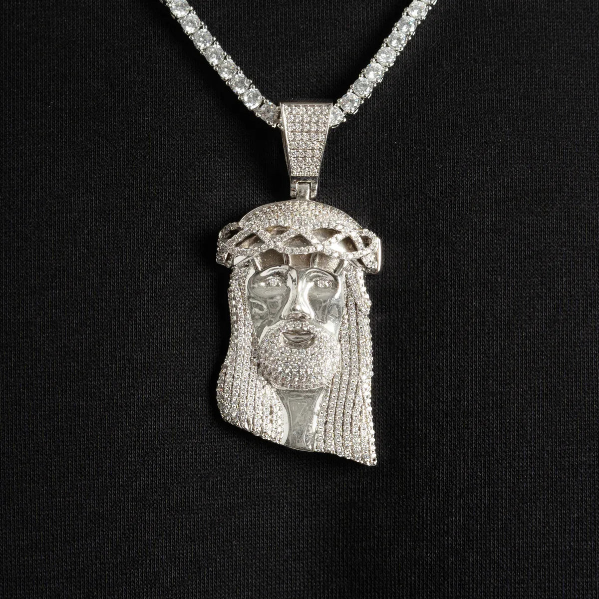 Moissanite VVS Sterling Silver Iced Out Jesus God Pendant