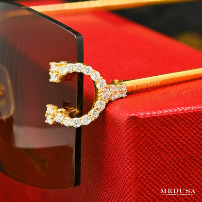 Iced-Out Men Sunglasses with VVS Moissanite Diamond