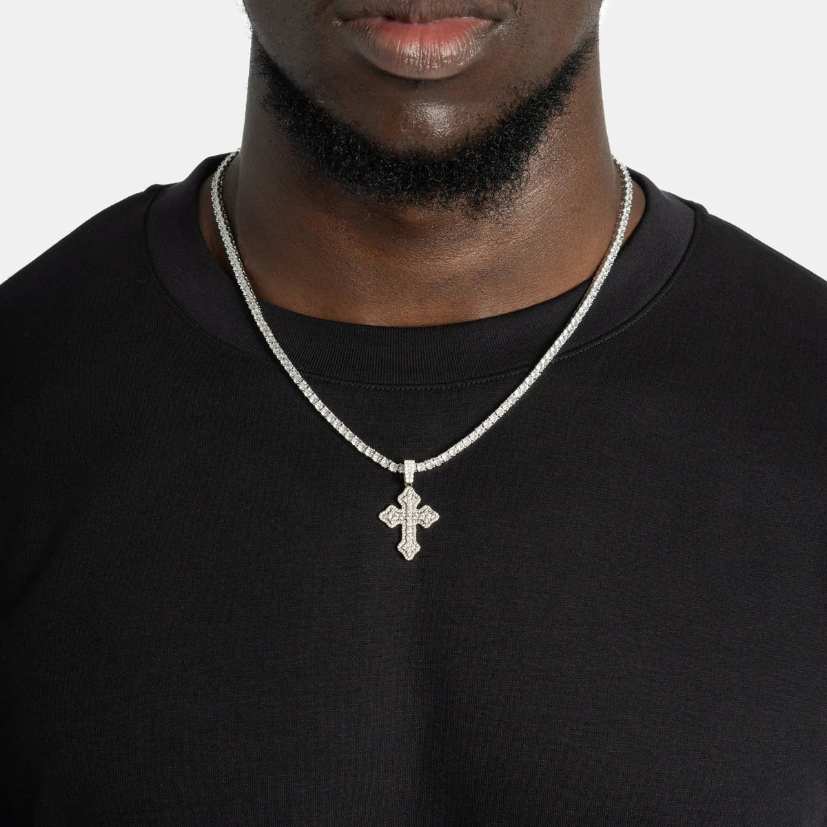 Iced Out Moissanite VVS Diamonds Studded Design Cross Pendant