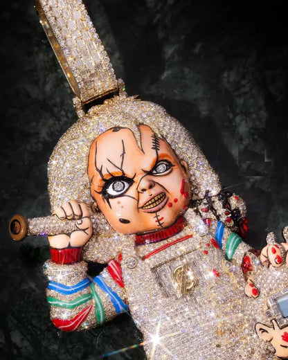 Iced Out Moissanite VVS Diamond 925 Silver Chucky Horror Custom Pendant