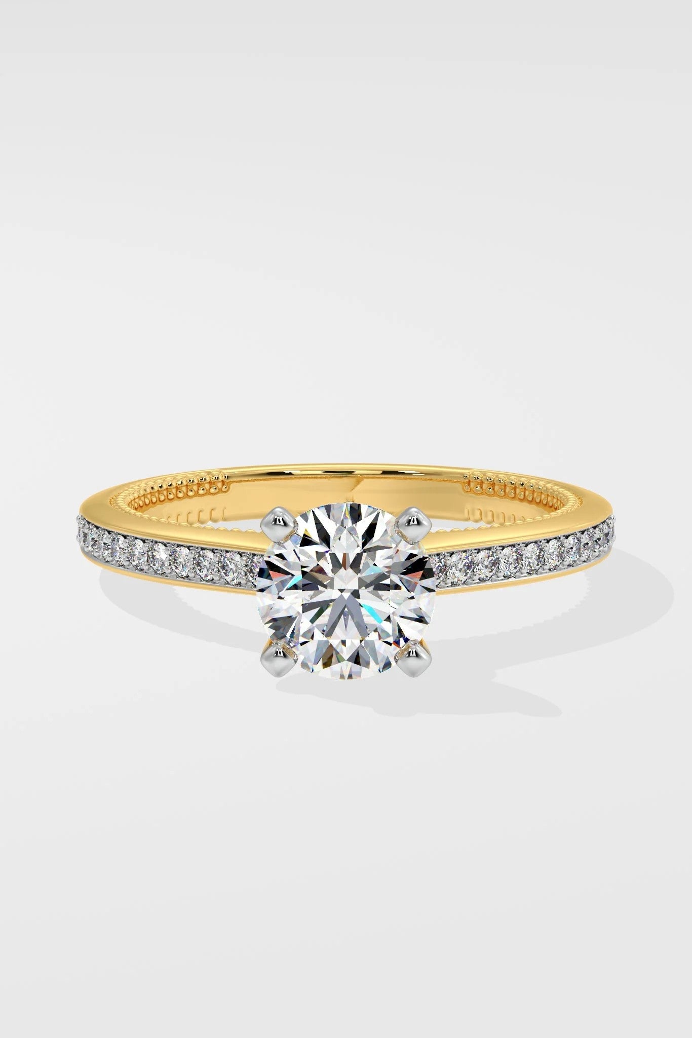 Round 1.3 CT Lab Grown Diamond Solitaire Engagement Ring