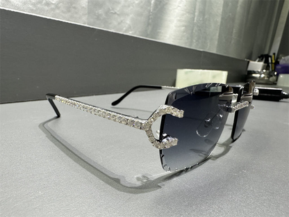 Luxury Handmade Setting and Pass Diamond Tester VVS Moissanite Diamond Sunglasses for Men Women