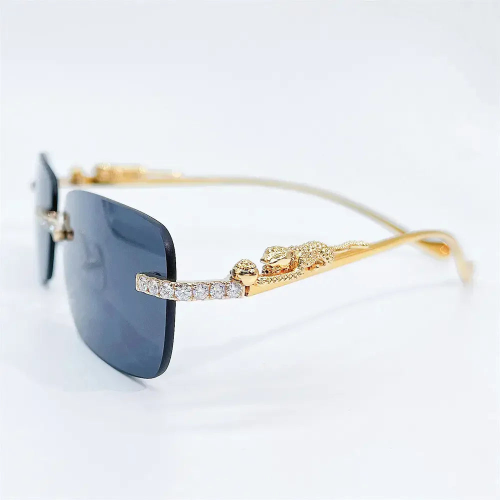 Iced Out Men and Women Rapper Sunglasses with Moissanite Diamond