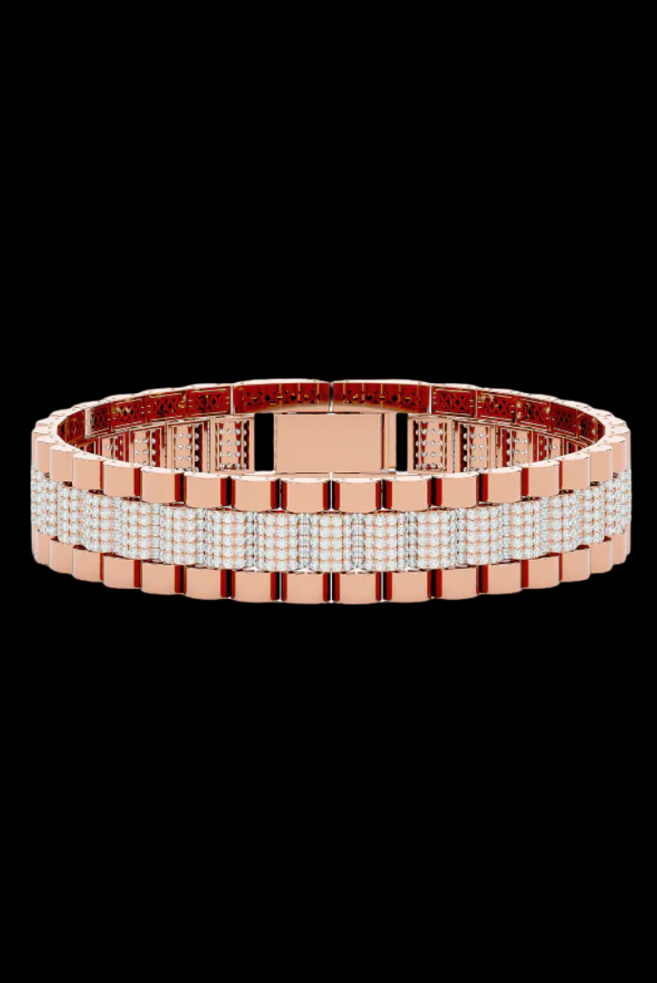Round Drip Link Custom VVS Moissanite Diamond Bracelet
