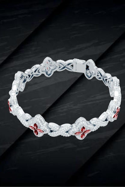 Moissanite VVS Diamond Pink Candy Enfinity Link Women's Beautiful Bracelet