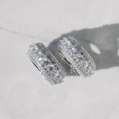 MOISSANITE VVS 0.15 CT ROUND DIAMOND ETERNITY UNISEX ICED OUT RING