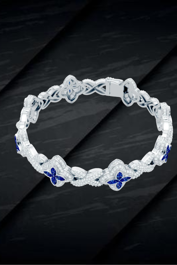 Luxury Blue Candy Enfinity Moissanite VVS Diamond Bracelet