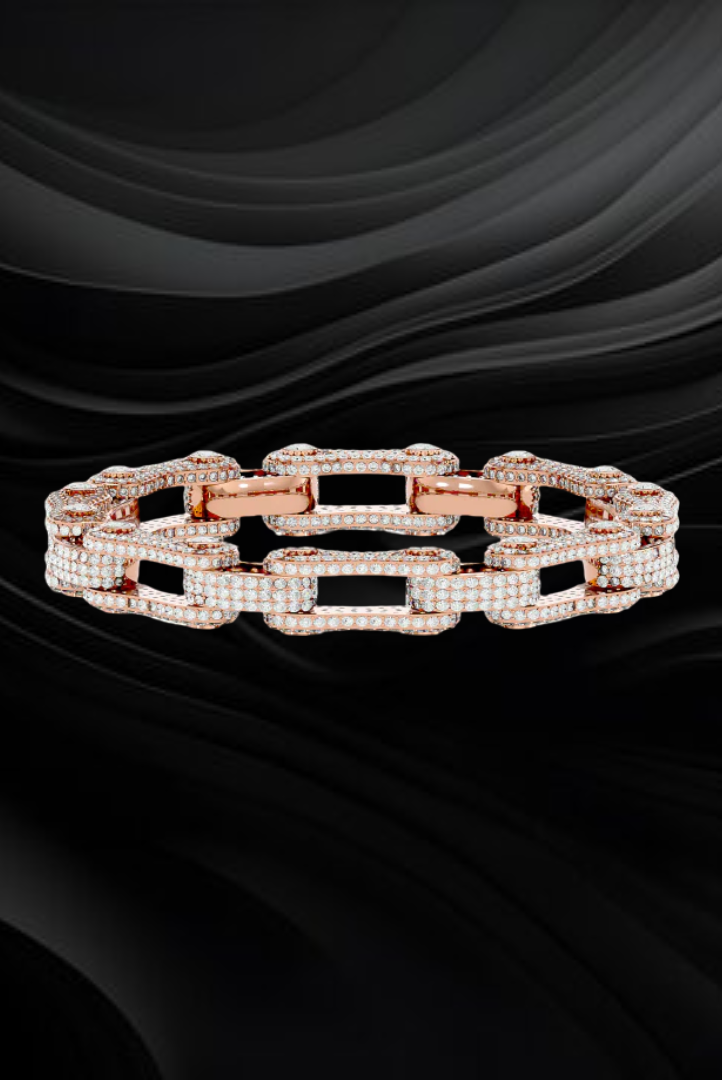 Moissanite VVS Diamond Round Chain Type Link Bracelet